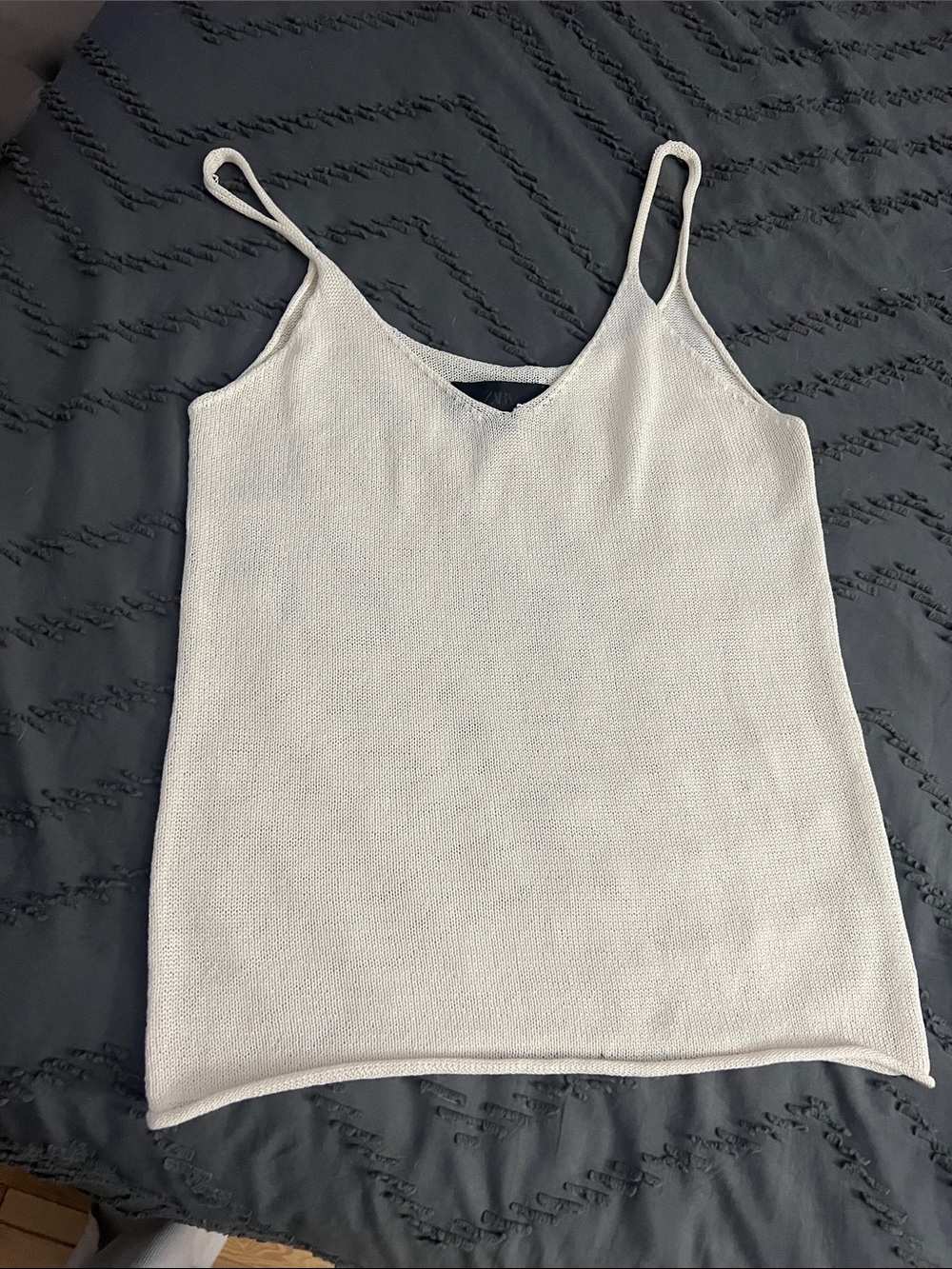 Zara Cream Knit Spaghetti Strap Tank